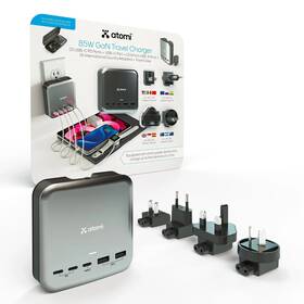 990409465 Atomi Wall Charger With Universal Travel Adapters - Free Shipping