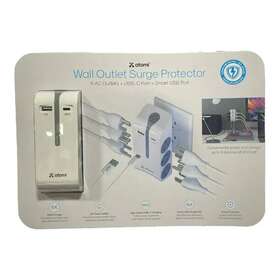 At033022 Atomi 8x Multiport Wall Outlet Surge Protector Usb Usb-c Ac Power