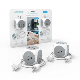Atomi Smart 841856182140 Power Cube Surge Protector Multi Charging Station 3 Ac Usb Ports 5ft