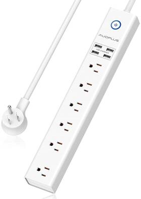 Aposn660 Auoplus 15 Ft Power Strip Surge Protector 6 Outlets And 4 Usb Ports Flat Plug