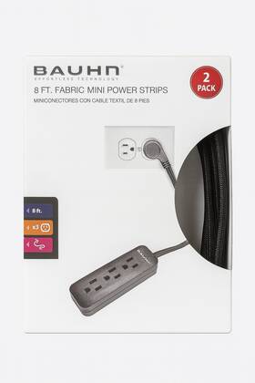 Bauhn 061462581168 8ft Fabric Mini Power Strips