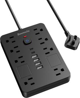 Bawmwim 313107024085 Surge Protector Power Strip - 8 Outlets 1850w/15a With 6 Usb Ports 2 C 6ft