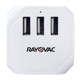 Bayit Home Automation Ssq303 Rayovac Ss-q303 3-ac Outlet And 3-usb Port Portable Power Strip Charger Wall