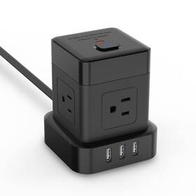 Baykul 054114938827 Power Strip Cube 4 Outlet 3 Usb Ports Usba 5 Ft Extension Cord Surge Protect