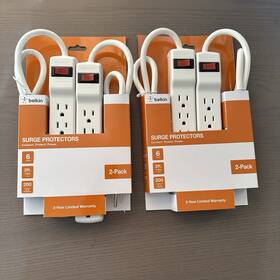 3924cn Belkin 4 Surge Protectors 6 Outlets 2ft Cord 200j 2-packs New Sealed
