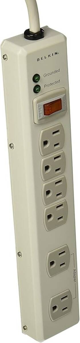 Belkin 696544931155 6-outlet Metal Surge Protector With 15ft Cord 885 Joules