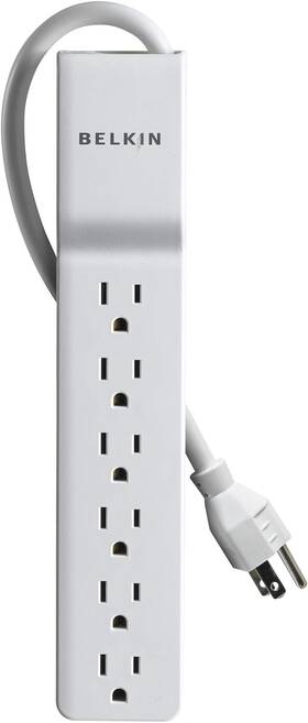 Belkin 804066521901 6-outlet Home And Office Power Strip Surge Protector 4ft Cord - White