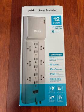 Be112230-10 Belkin 12 Outlet Power Strip Low-profile Surge Protector New Be112230-10 Belkin 12 Outlet Power Strip Low-profile Surge Protector New
