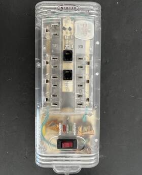 Belkin F9h810-08 8-outlet Surge Protector Power Strip 8ft Clear On/off Switch