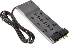 Zxon-176 Belkin Inc. 12-outlet Power Strip Surge Protector With 10-foot Cord And Telephone Et
