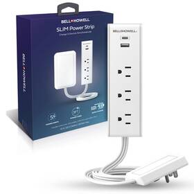 1007084020 Bell Howell Slim Power Strip 1-piece With 5 Ports &