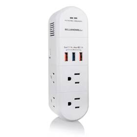 Bell Howell 445015375355 Swivel Power 180-degree Swiveling Design 6-outlets And 3 Usb Port Outlet Splitters