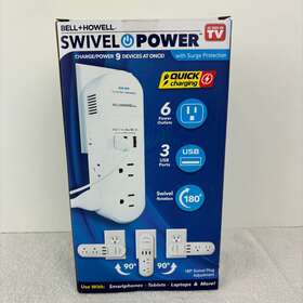 7544end Bell Howell Swivel Power By Strip Rapid Charging Station Usb Outlet Extend