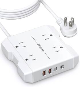 Pkz-01 Besfan Small Power Strip With Usb C Delivery 4 Outlets