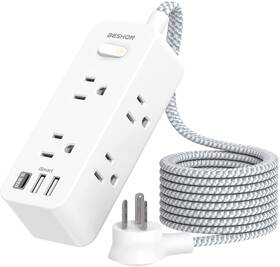 Beshon 445009922923 Power Strip Surge Protector 5ft Extension Cord 6 Outlets With 3 Usb Ports 1 Us
