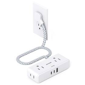 Bs104w3 Beshon Flat Extension Cord 3 Feet Plug Power Strip 4 Widely Outlets With Us