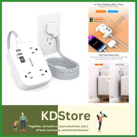 Bs521 Beshon Usb Power Strip Extension Cord With Port Flat Plug Ultra