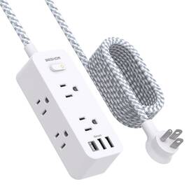 Bs6w3tm Beshon 15ft Extension Cord Power Strip Surge Protector 6 Outlets With 3 Usb Ports