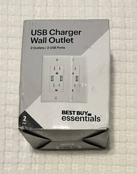 21h25b Best Buy Essentials 600603274244 2 Usb Ports And Wall Outlets Dual 125v 2.4 A Pack