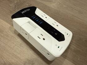 Gg143 Bestek 7-outlet Wall Tap Surge Protector Power Strip With Swivel White
