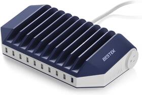 Mru10u Bestek Power Station With Quick Charge 3.0 66w 10 Port Usb Charging Blue