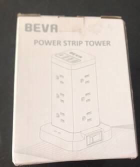 1.551231 Beva Power Strip Tower With Usb Ports 6.5 Ft Surge Protector