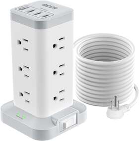 Beva 313052498474 Power Strip Tower With Usb Ports 16 In 1 Surge Protector 12 Ac And 4usb
