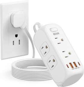 Zn-mg6a2u2c Beva Power Strip With Usb C 5ft Flat Plug Extension Cord Surge Protector P