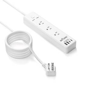 Bn-link 810079580422 1875w Surge Protected Power Strip With Pd 20w Fast Charging Usb-c 5 Ft Flat P