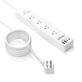 Bn-link 810079580439 1875w Surge Protected Power Strip With Pd 20w Fast Charging Usb-c 5 Ft Flat P