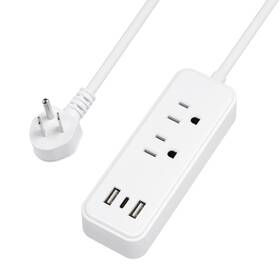 Bn-link 810079581214 Flat Plug Power Strip 2 Ac Usb-a 1 Usb-c 6 Ft Cord Compact Etl Fcc