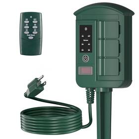 Bn-link 810079582631 Outdoor Power Stake Timer Waterproof Strip With 6 Grounded Outlets And