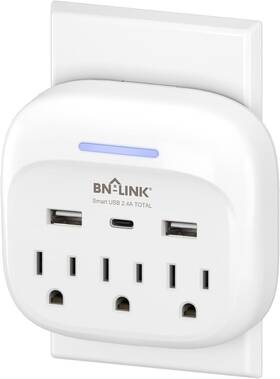 U171 Bn-link Multi Plug Outlet Extender With 3 Outlets And Usb Ports Ac White