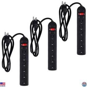 B0cfx5nxhn Brand Copkim 3-pack 6-outlet Surge Protector Power Strip 4ft Flat Plug And Overload Protection