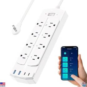 B0dzwlcj9s Brand Yozisital 2-prong Smart Power Strip 1200j Surge Protection 8 Outlets And 4 Usb