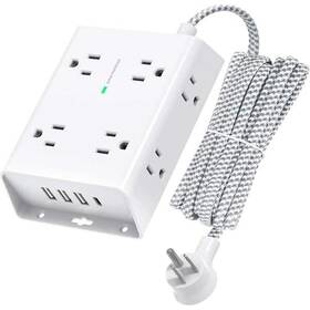 2-12927fph005 Branded Surge Protector Power Strip Addtam Extension Cord With 8 Ac Outlets And 4 Usb P