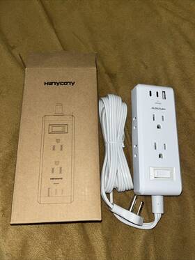 Branded 313107128165 Travel Power Strip With Usb - Flat Plug Extension Cord 6 Outlets 3 2 Usb-c