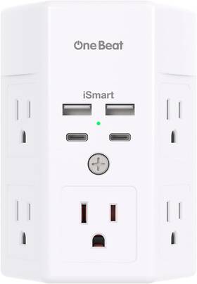 Bh45543 Branded 5 Outlet Extender Surge Protector Multi Plug Wall Adapter Usb Charger Ports With