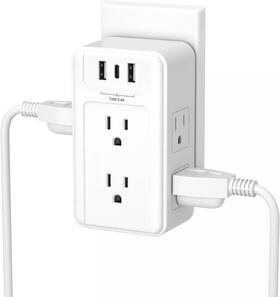 Bnc-60 Branded Multiple Plug Outlet Extender 6 Wall Outlets And 3 Usb Ports 1 C Multi O