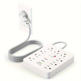 Branded01 445010878820 Power Strip With Surge Protector 9 3 Usb Ports 5 Ft Extension Cord