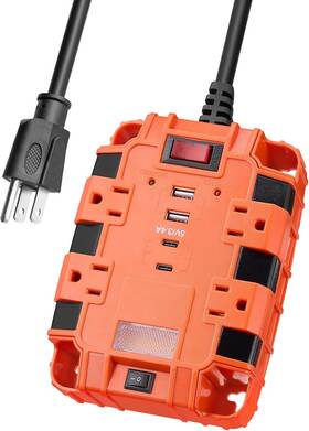 1080j Branded01 711181113365 Magnetic Power Strip With Surge Protection 4 Ac Outlets 2 Usb-a And Usb
