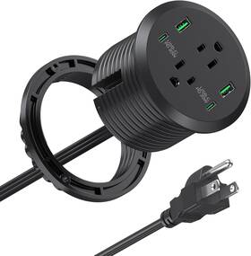 Branded01 711181357578 Desktop Power Grommet 3 Inch 40w 2 Pd 20w Usb C Port Ac Outlets 4 Ports 6f