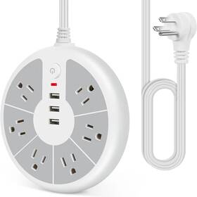 Branded01 711181586565 American Standard Disc Power Strip With 3 Usb Sockets For Office School Family
