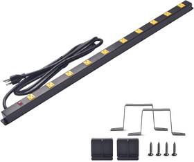 6-foo Branded01 744759084224 10-outlet Heavy Duty Power Strip Surge Protector Metal Long Extension Cord