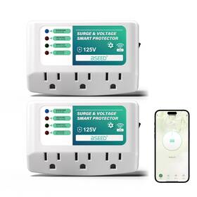 Bseed Sm-v725-120-2p- Wifi Smart Plug 3 Outlet Surge Voltage Protector With Light Indicator