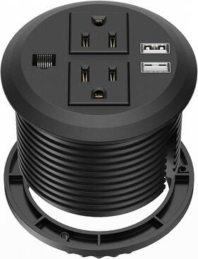 Btu 445002878807 Desktop Power Grommet 3 Inch Desk Outlet Socket Recessed Strip With