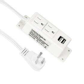 Jjdh-17 Btu Power Strip With Usb Wall Mount Outlet 2 Ac Outlets Ports