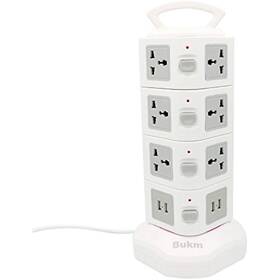 Bukm-cs0516-4l-gr Bukm Usb Power Strip Smart Tower 4-port Travel Charger