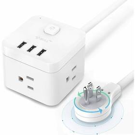 Bull 744110358490 Surge Protector Power Strip With Usb Desktop 3 Ac Outlets