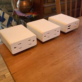 Be03373 Byrne Modular Furniture Power Strip 3 Duplex Outlets Usb 3-prong Plug